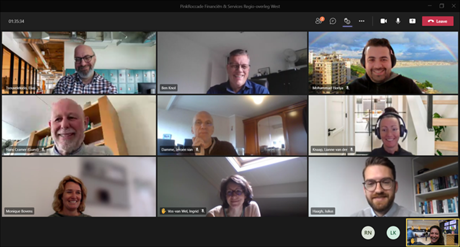 Screenshot Teams Regio-overleg West Financiën & Services